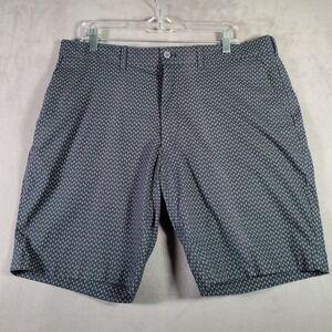 Ralph Lauren Polo Golf Shorts Mens 36 Black All Over Diamond Print Stretch Chino